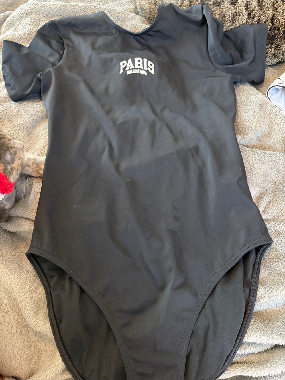 Balenciaga Black 'Paris' One-Piece Bodysuit
